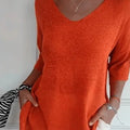 Pull décontracté à col en V pour femmes