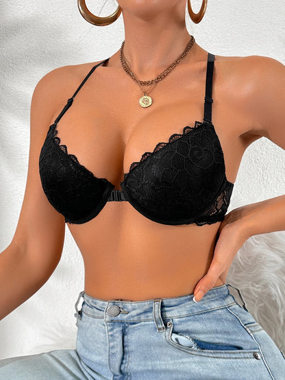 Soutien-Gorge Push-Up Femme – Dentelle et Fermeture Devant