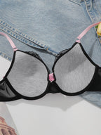 Ensemble de lingerie rose en dentelle pour femmes