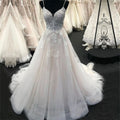 Robe de mariée en Tulle doux et bretelles Spaghetti pour femmes