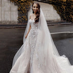 Robes de mariée sirène de luxe sans manches bustier pour femmes