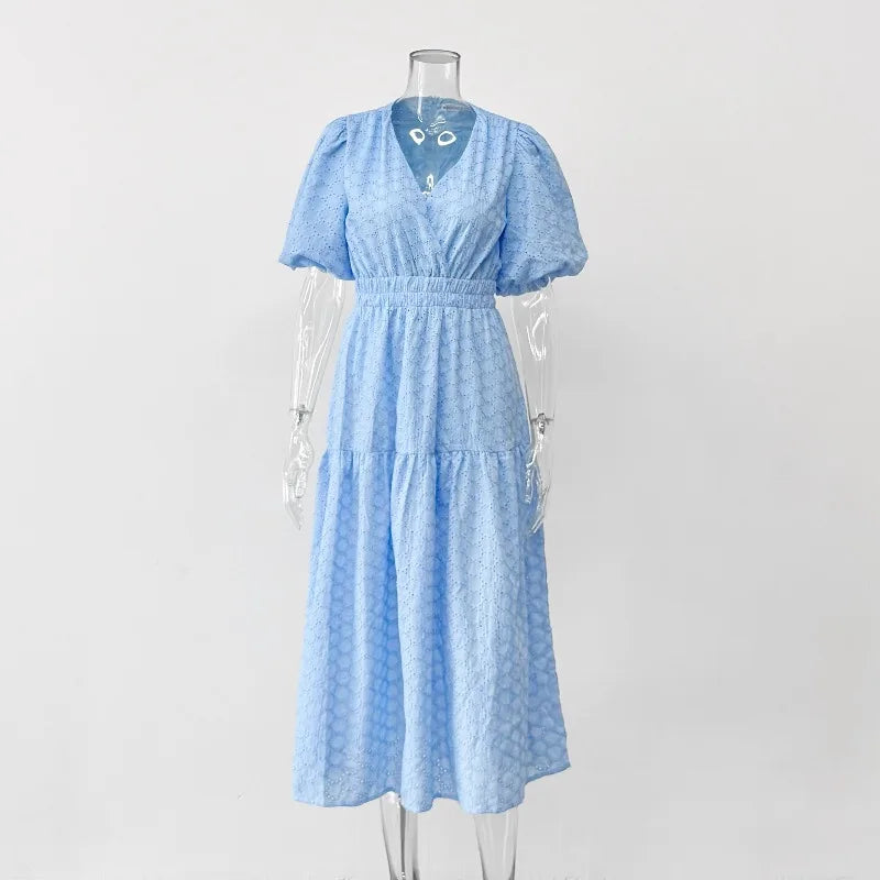 Robe longue ajourée pour femmes