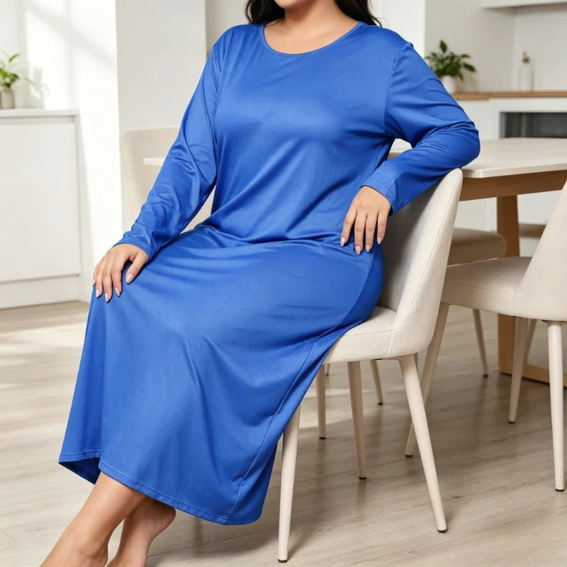 Robe de Nuit Grande Taille Femme – Coupe Ample et Manches Longues