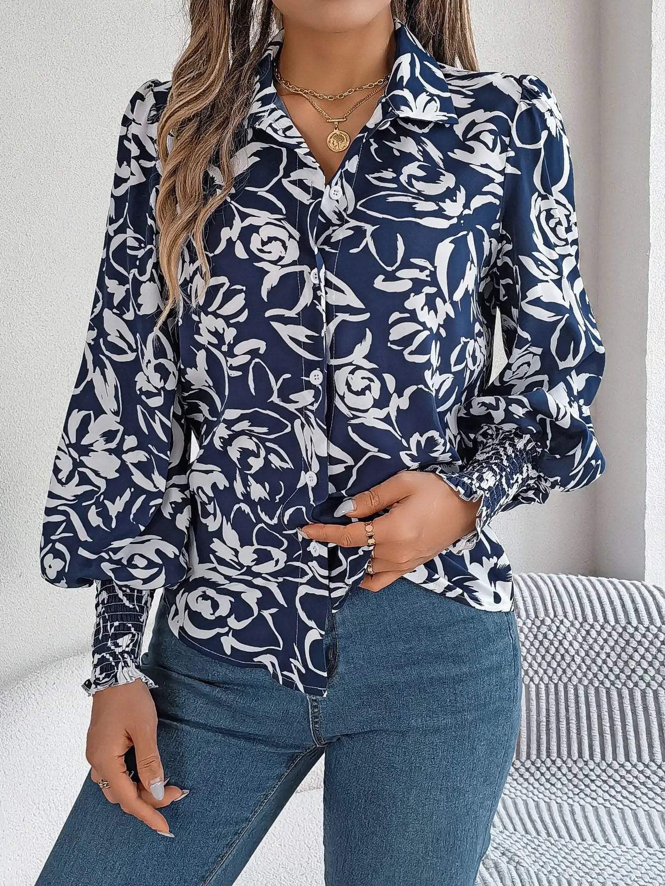 Chemise élégante à simple boutonnage pour femmes
