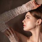 Gants élégants en tulle doux avec cœurs Appliqués pour femmes