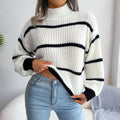 Pull en maille décontracté à rayures pour femmes