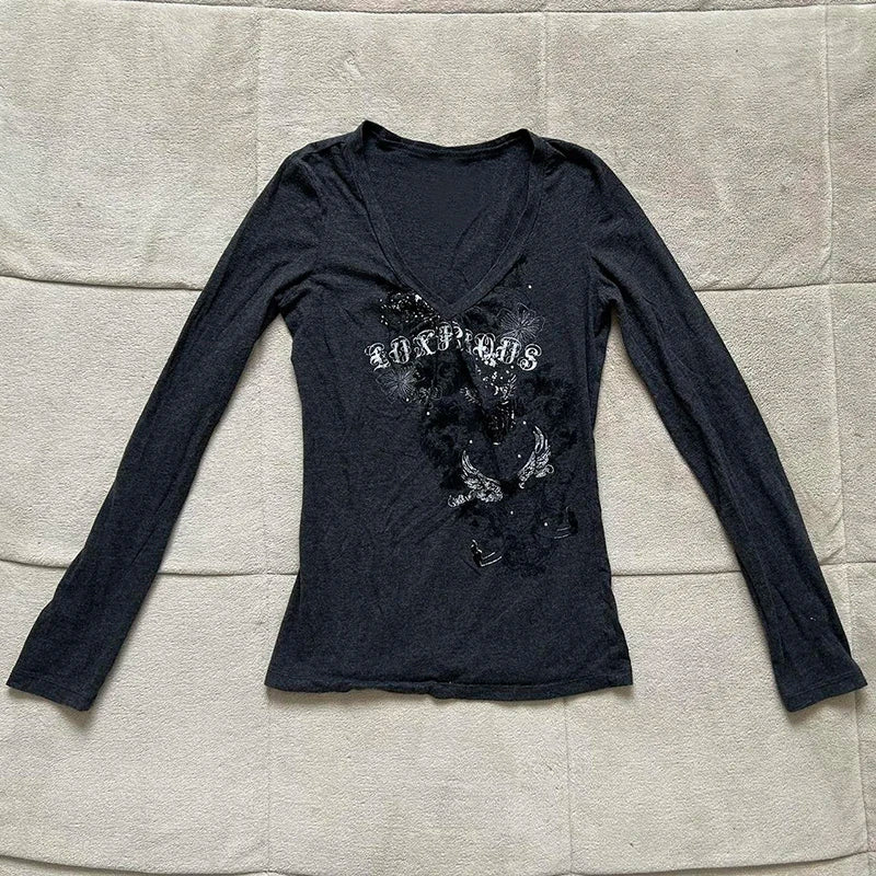 T-shirt court à manches longues pour femmes