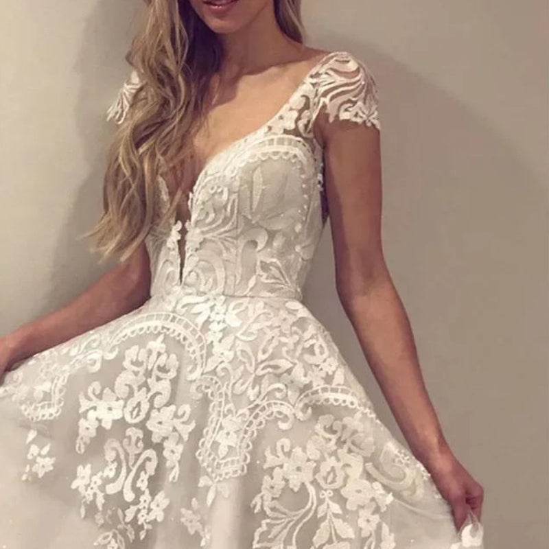 Robe de mariée sexy à dos nu pour femmes