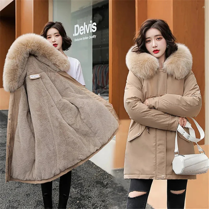 Manteau à doublure en laine pour femmes