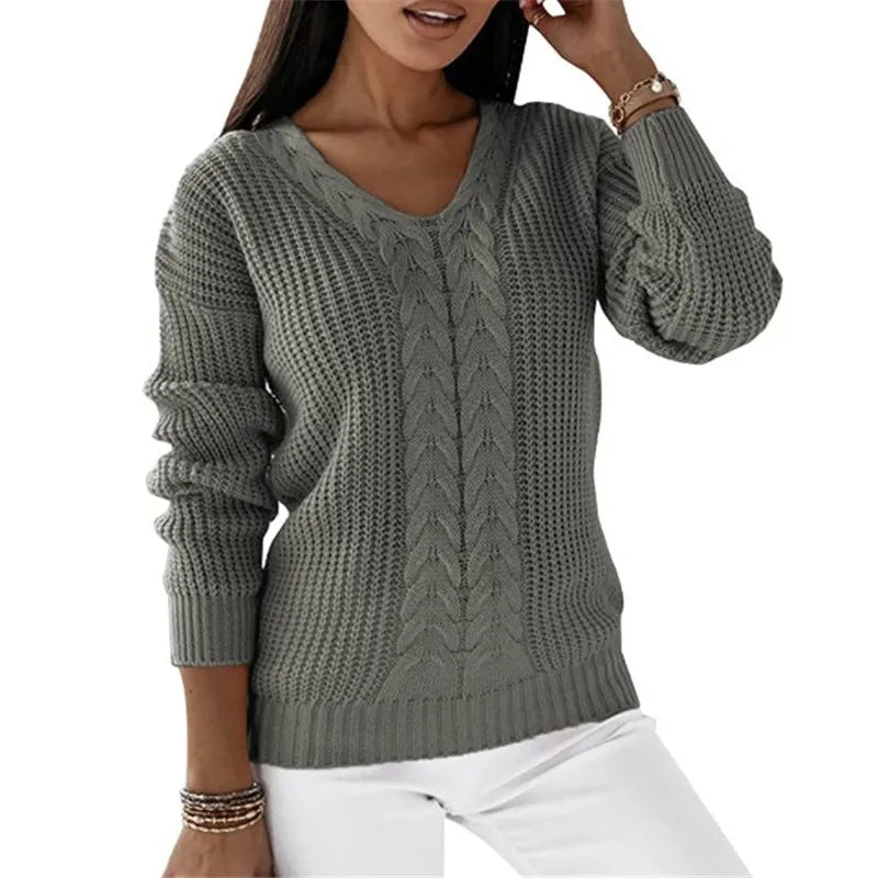 Pull ample en maille et manches longues pour femmes