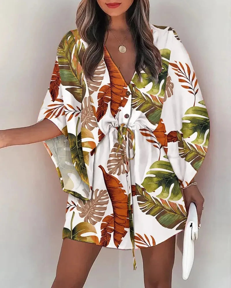 Robe d'été à imprimé floral pour femmes