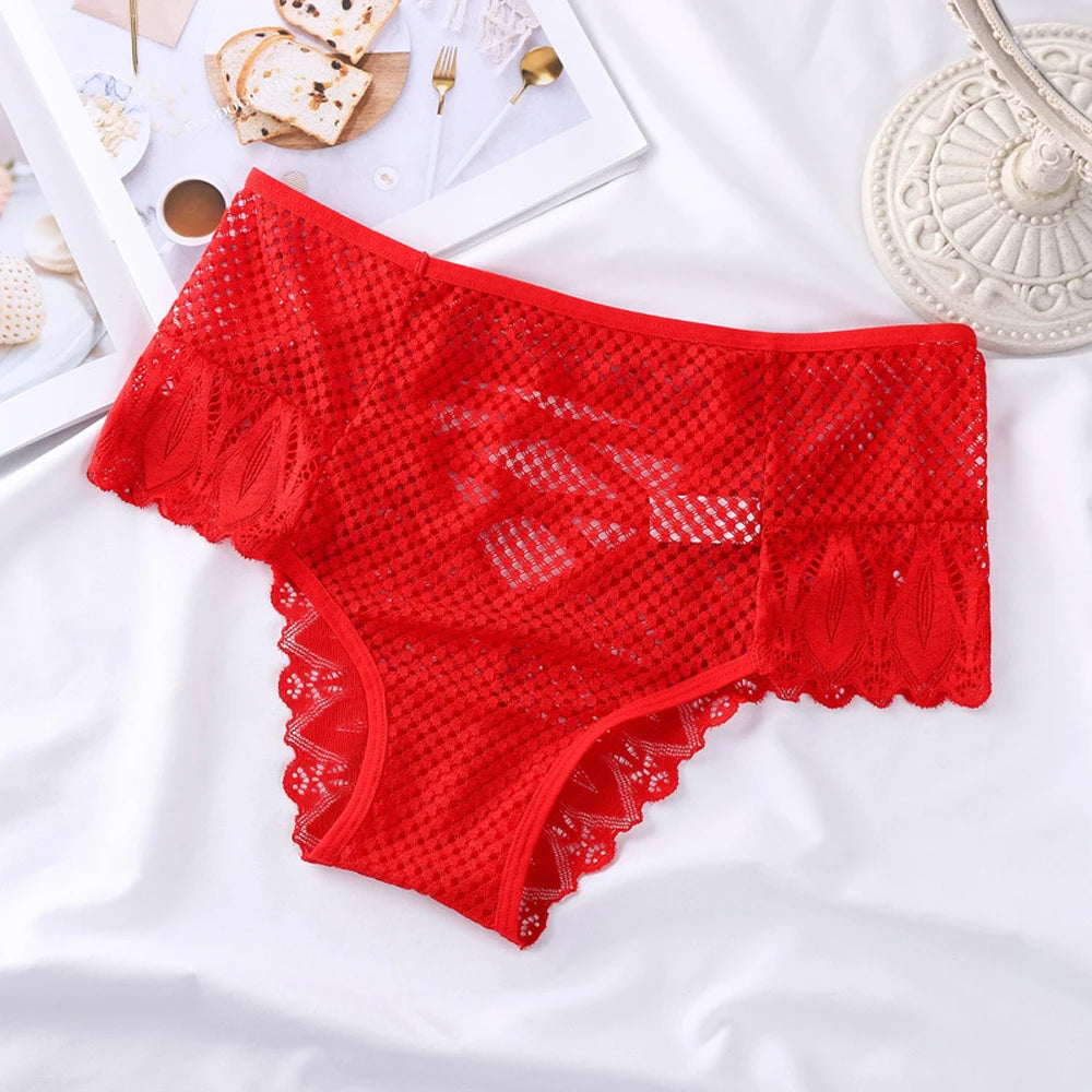 Culotte Taille Haute Femme – Résille et Bord Festonné