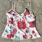 Débardeur en maille transparente à imprimé floral pour femmes