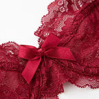 Ensemble de soutien-gorge en dentelle brodée Ultra fin et culotte pour femmes