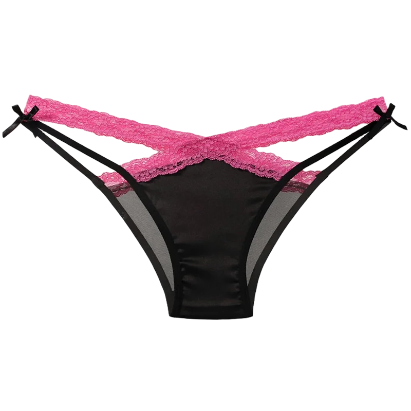 Culotte taille basse en dentelle transparent pour femmes