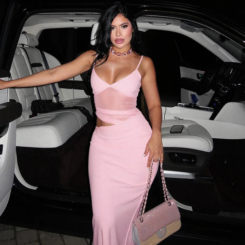 Robe longue transparente pour femmes