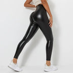 Leggings en cuir PU pour femmes