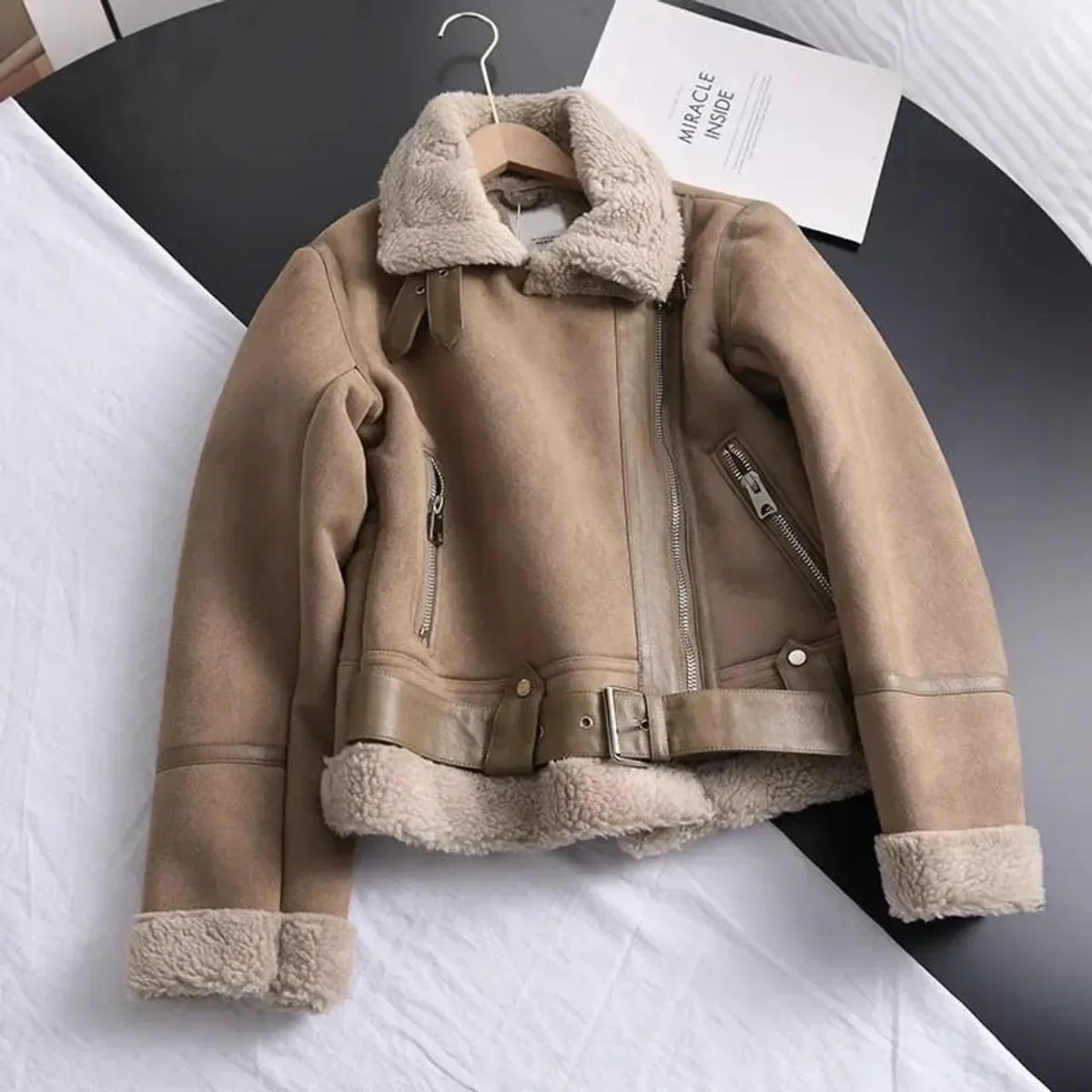 Veste Épaisse Femme en Daim – Style Chaud