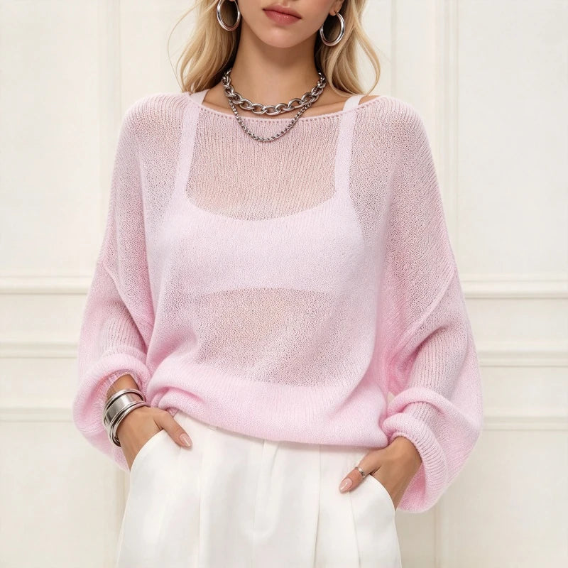 Pull Ajouré Femme – Maille Fine et Transparente