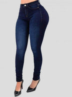 Pantalon en jean long en coton élastique pour femmes