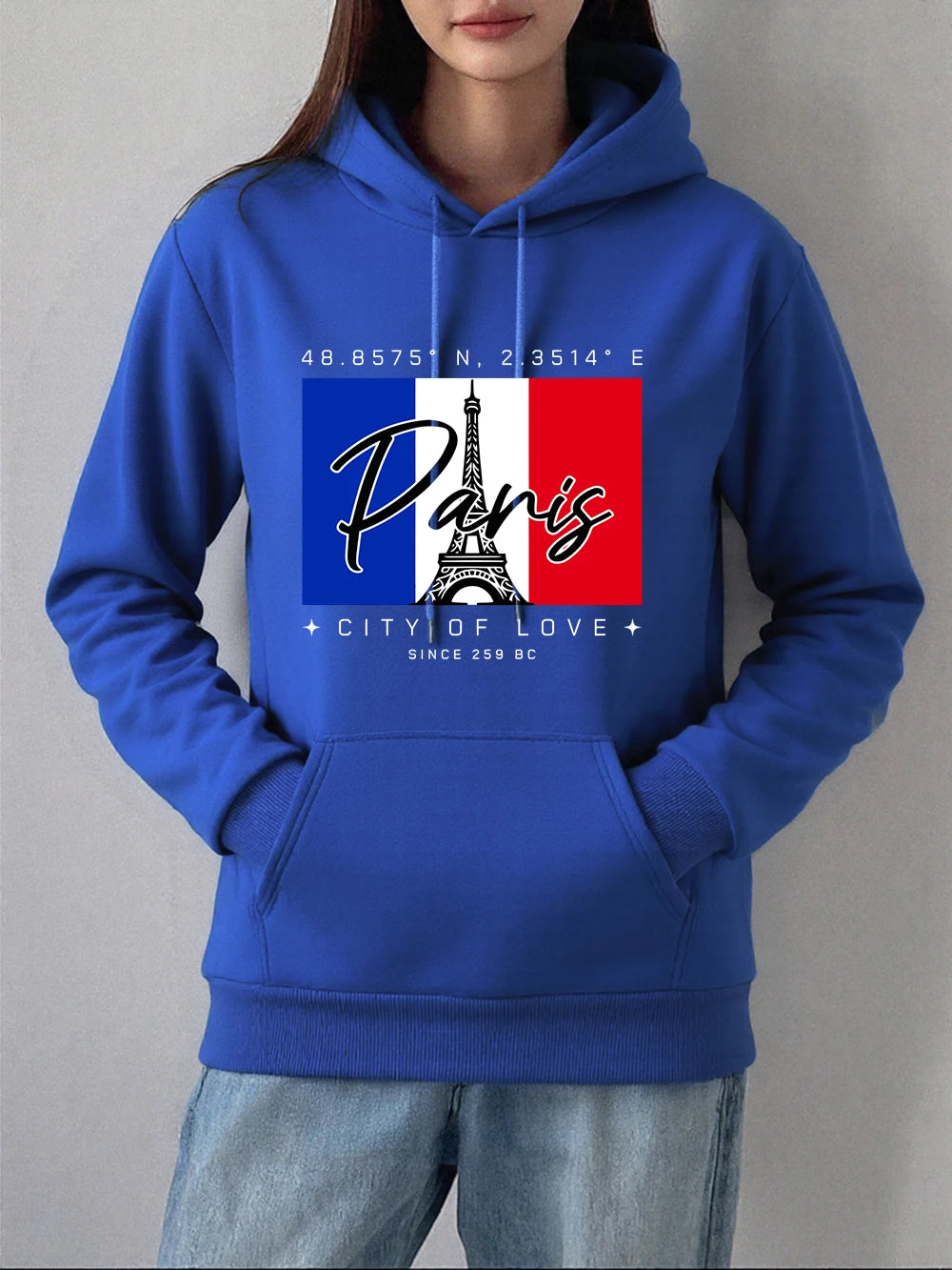 Sweat-shirts à capuche imprimés Paris Ville Amour pour femmes