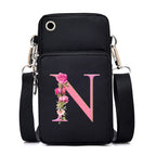 Sac à bandoulière série lettres Sakura rose pour téléphone portable pour femmes