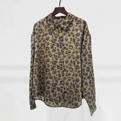 Chemise Femme – Col Rabattu et Imprimé Léopard