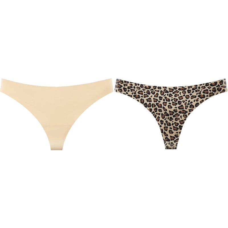 String taille basse imprimé léopard pour femmes