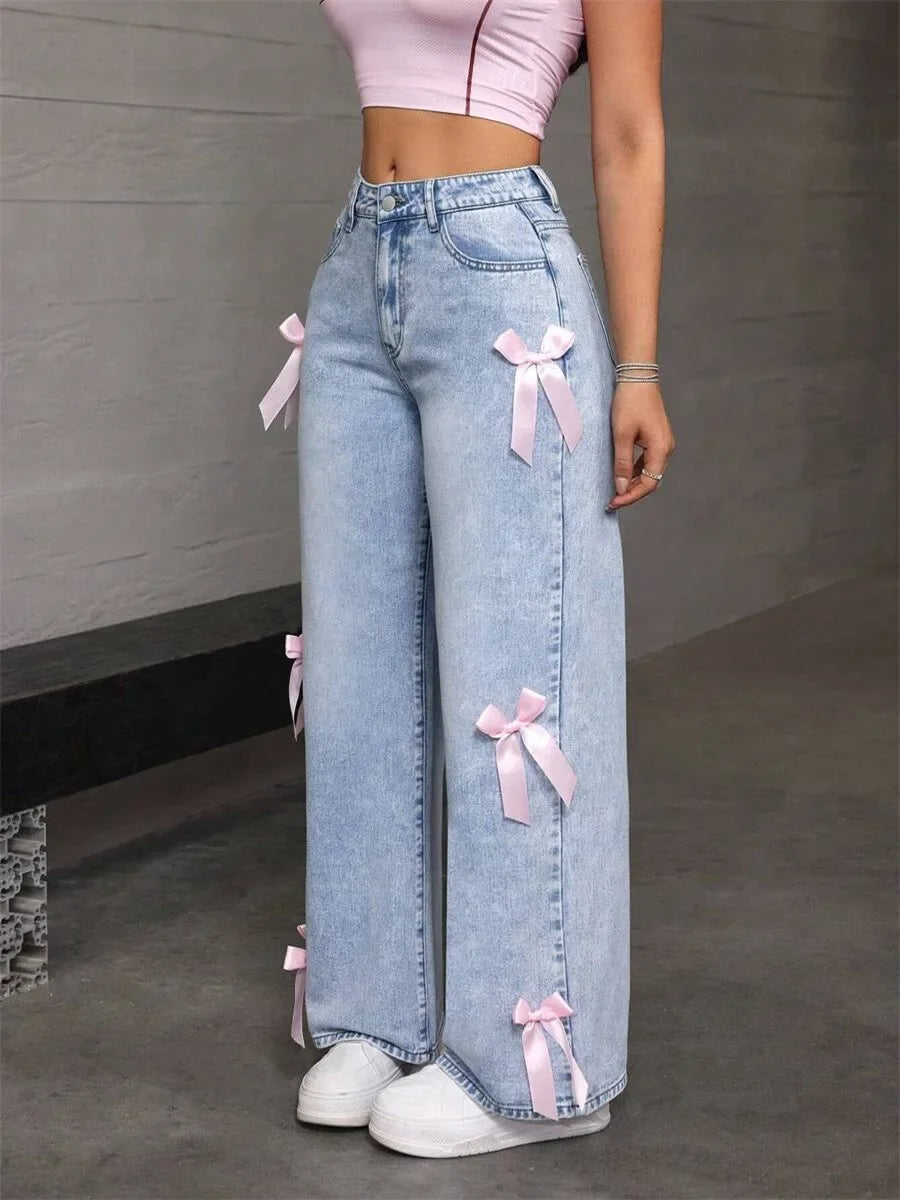 Jean vintage taille haute pour femmes