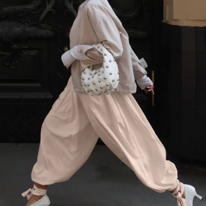 Pantalon jambes larges style hip-hop pour femmes