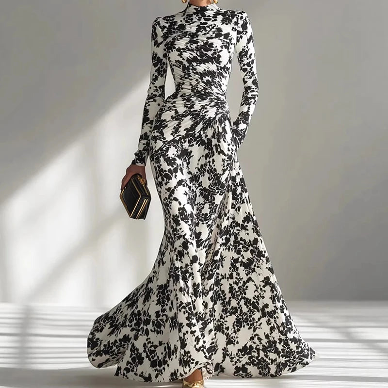 Robe longue tendance à manches longues pour femmes