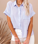 Chemise surdimensionnée en lin pour femmes