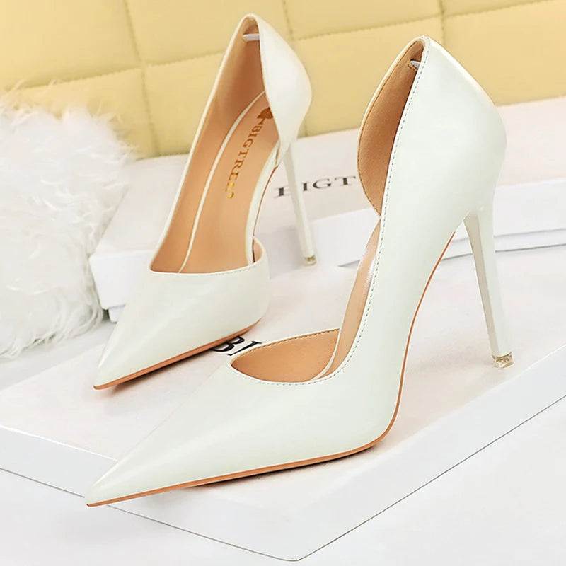 Escarpins en cuir de qualité à talons hauts pour femmes