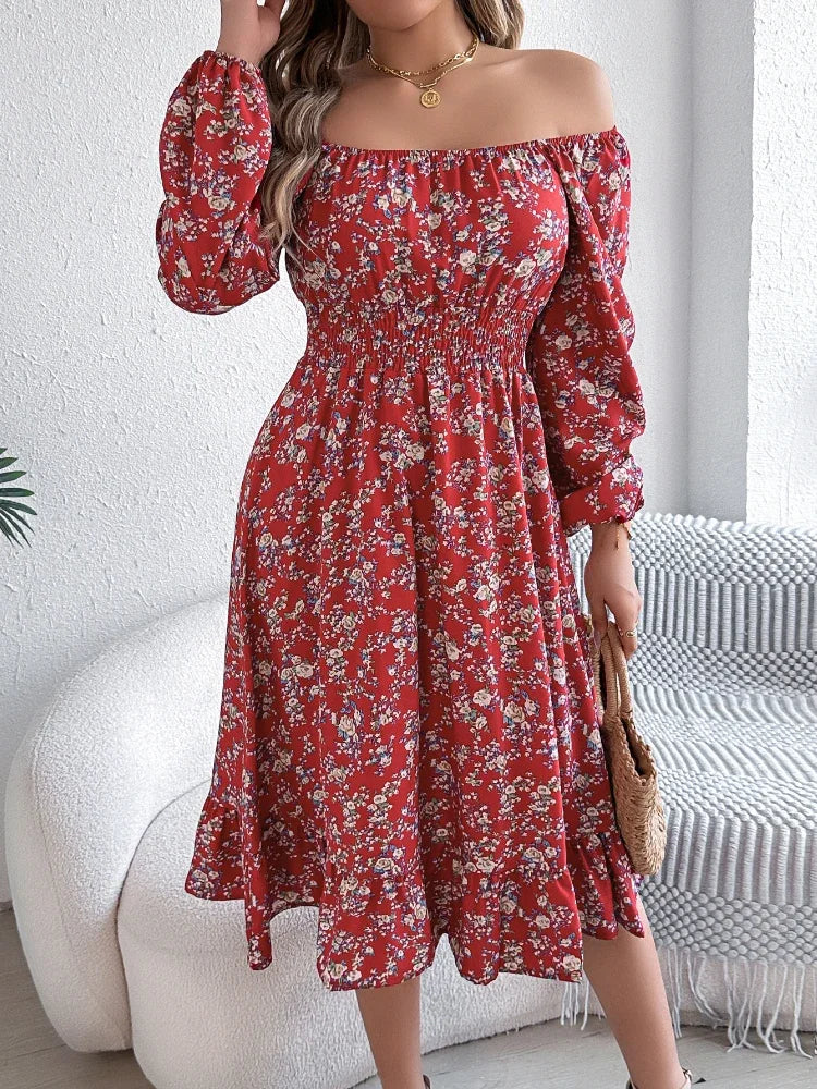 Robe Fleurie Femme – Col Carré Élégant