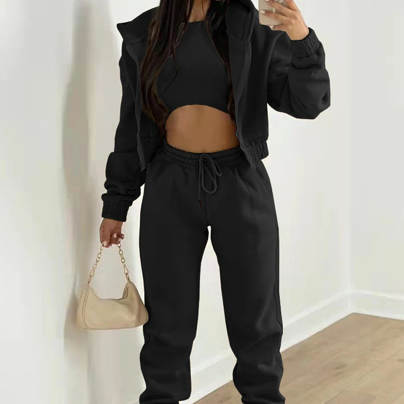 Ensemble survêtement femme 3 pièces en polaire