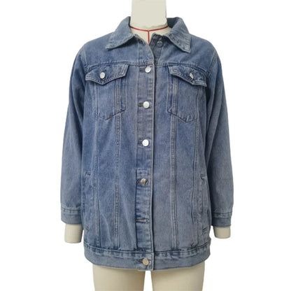 Veste en Jean Vintage Femme – Coupe Ample et Revers