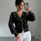 Pull tricoté à manches longues pour femmes