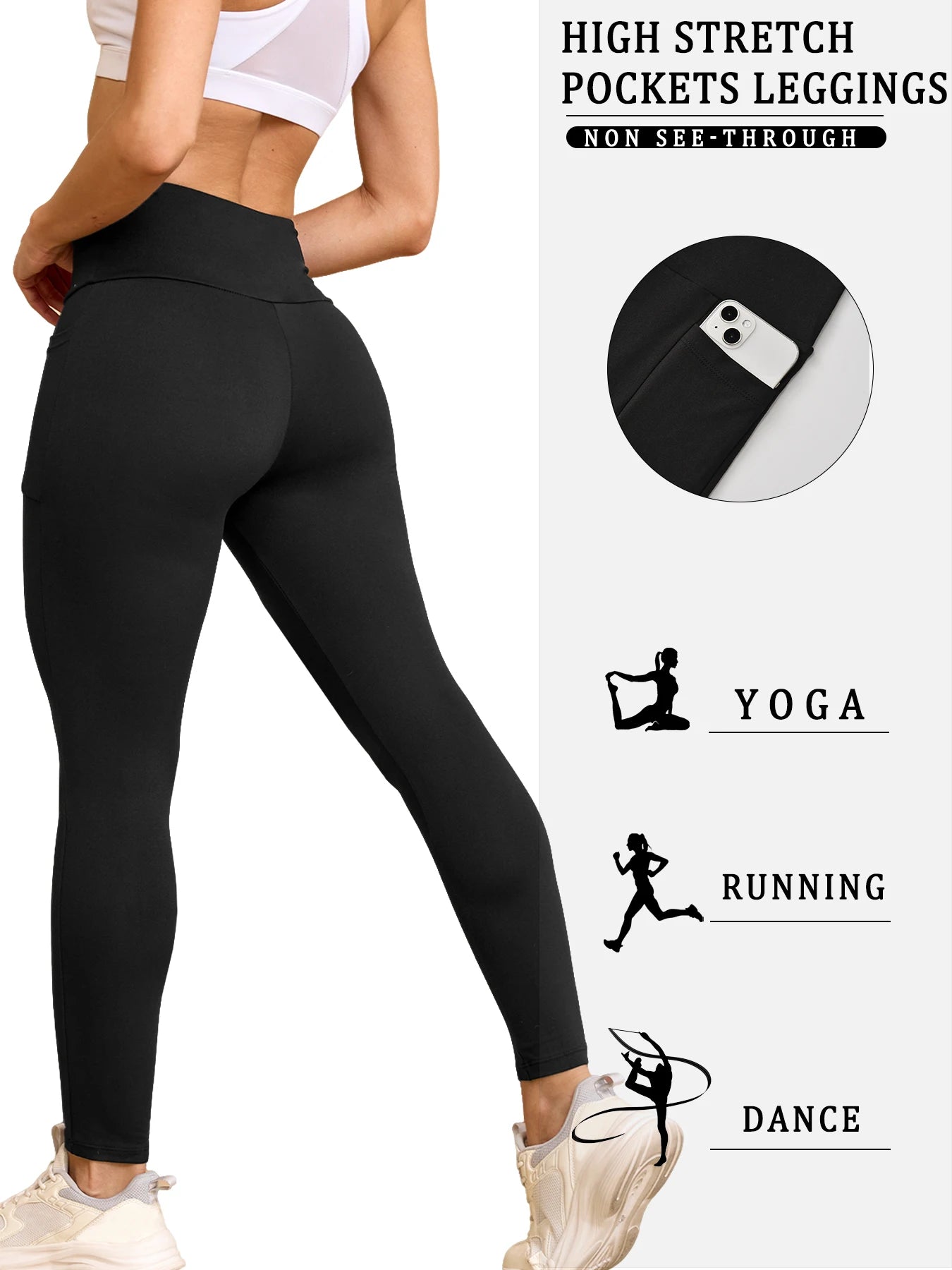 Leggings super doux avec poches pour femmes