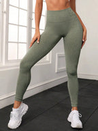 Pantalon de yoga sans couture couleur pêche pour femmes