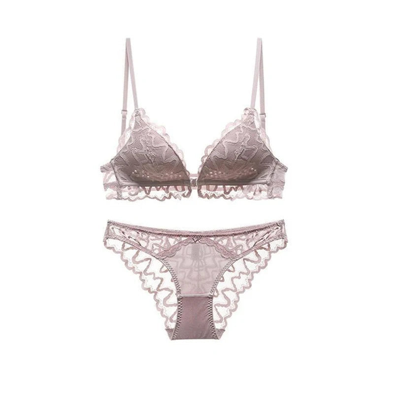 Ensemble de lingerie soutien-gorge et culotte Push Up en dentelle pour femmes