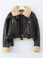 Veste en fausse fourrure d'agneau pour femmes