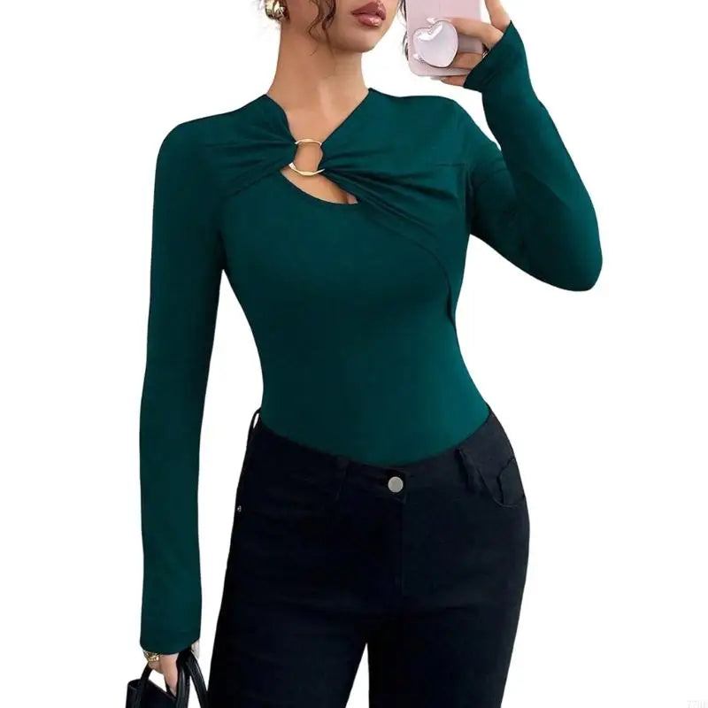 Pull tricoté à col en v pour femmes