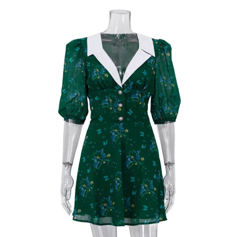 Robe fleurie vintage française pour femmes