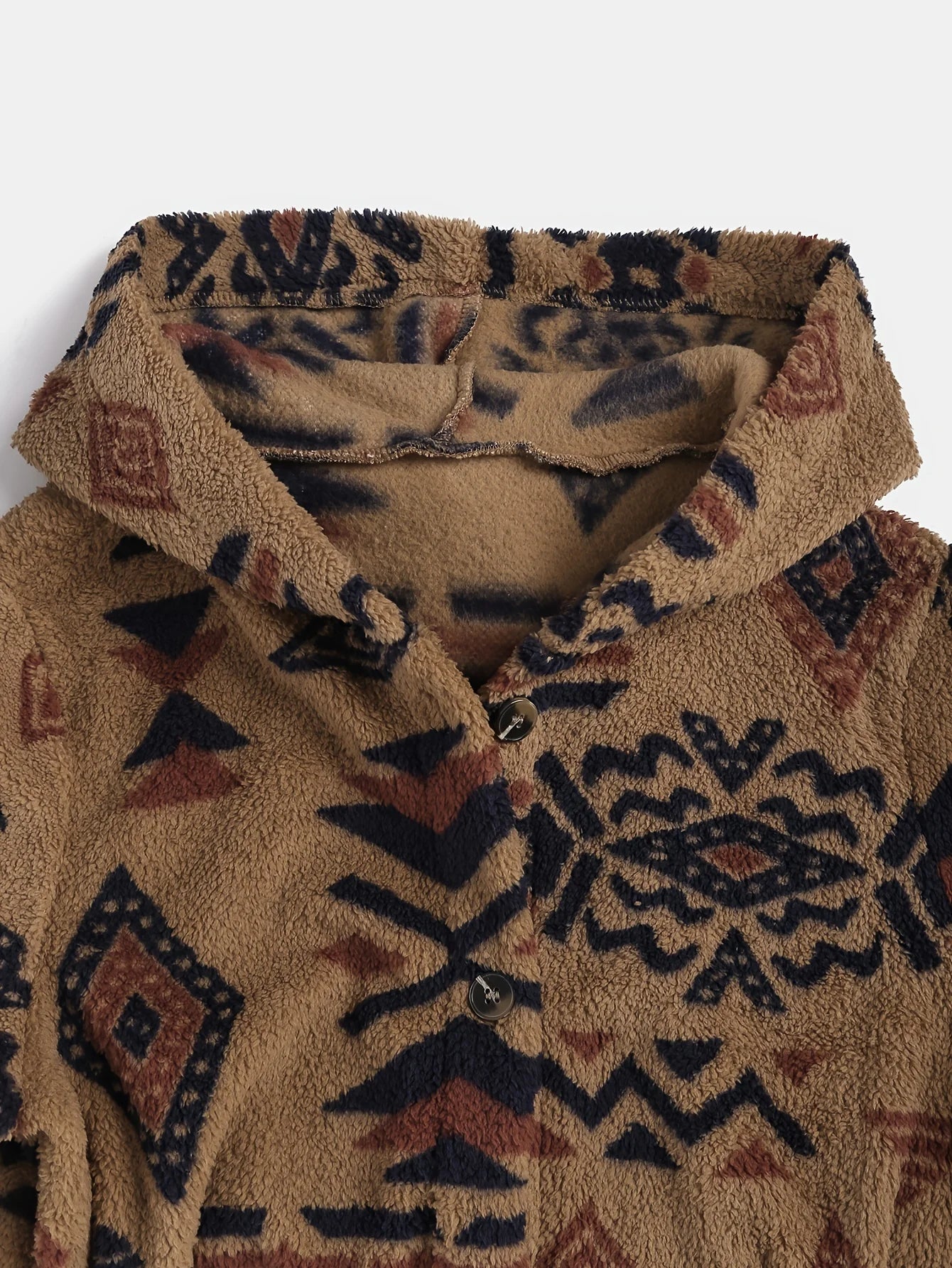 Manteau en peluche autrichien ultra-fin imprimé national aztèque pour femmes