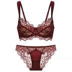 Ensembles soutien-gorge push-up à bonnets fins et culotte pour femmes