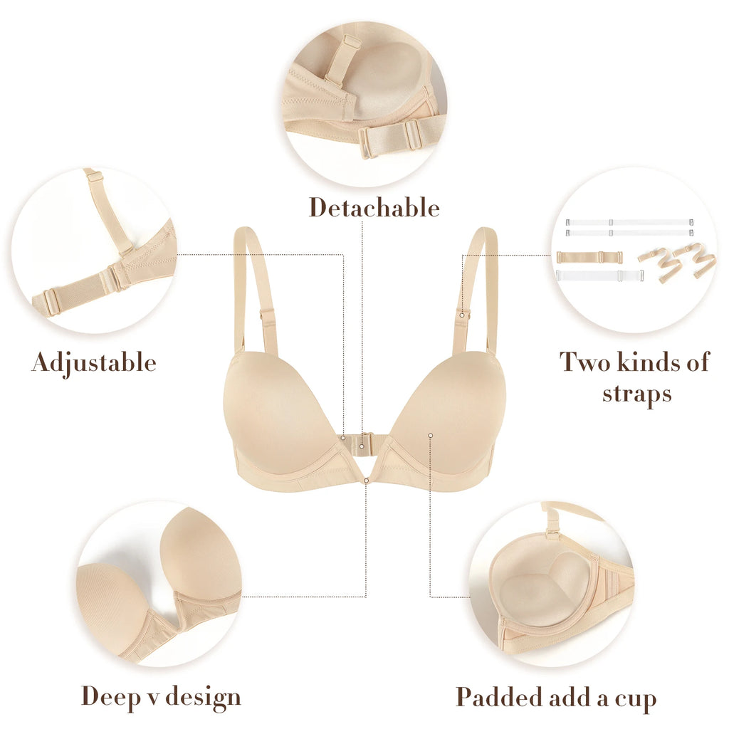 Soutien-gorge push-up  dos nu pour femmes