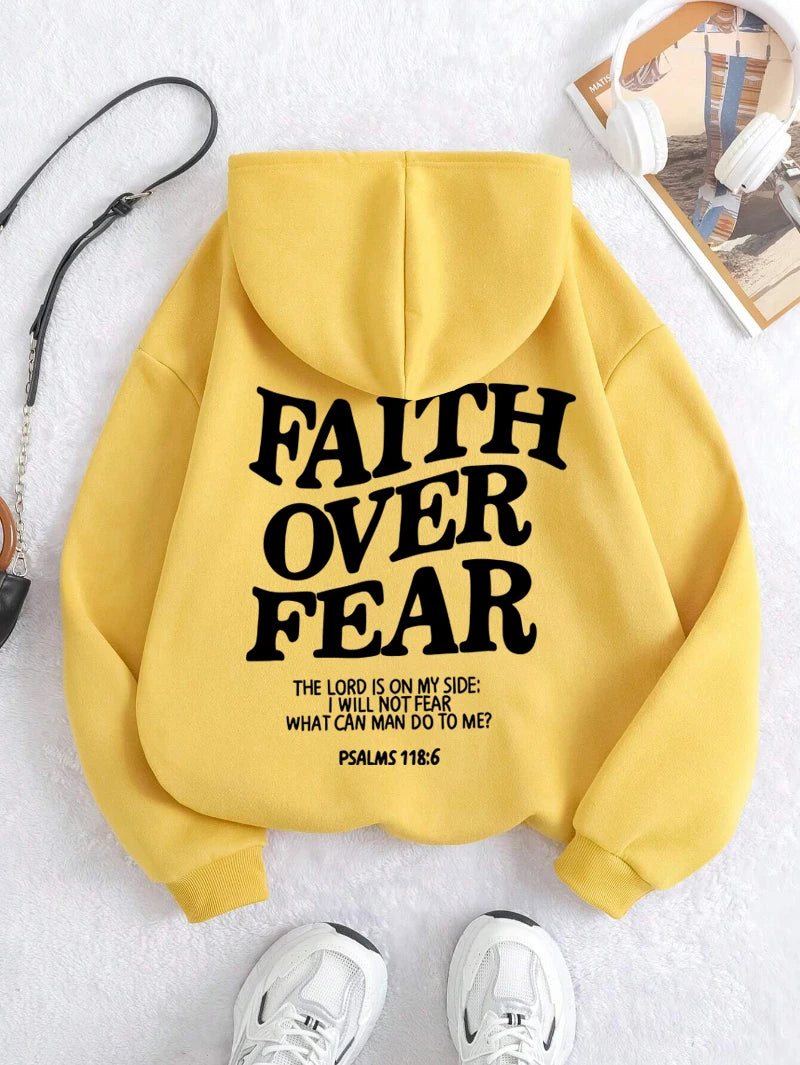Sweat à Capuche Oversize Femme – Faith Over Fear