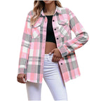Chemise à carreaux à manches longues pour femmes