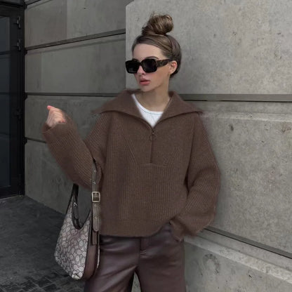Pull Ample en Maille Femme – Manches Longues