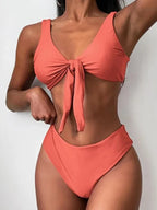 Maillot de bain deux pièce taille haute pour femmes